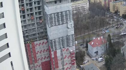 Rzeszów - Widok na plac budowy kompleksu biurowo-m