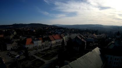 Międzylesie - Widok na Plac Wolności oraz  Zamek M