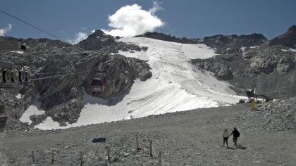 Alpy - Widok na kolej liniową oraz lodowiec - Pres