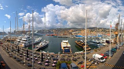 Genua, Liguria, Włochy - Widok na port - Porto Ant