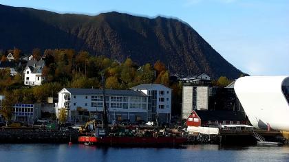 Stokmarknes, Nordland, Norwegia - Widok w kierunku