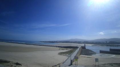 Foz, Galicja, Hiszpania - Widok na plażę - Praia D