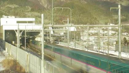 Hokuto, Hokkaido, Japonia - Widok na stację kolejo