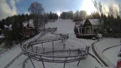 Karpacz, Polska - Widok na stok narciarski Kolorow